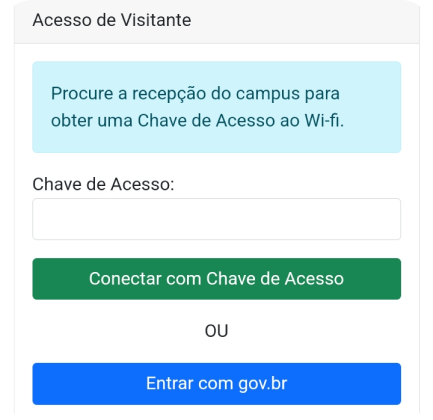 Página de login da rede visitante